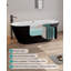 Baignoire autoportante ovale en acrylique de 67 po avec motif à losanges unique, trop-plein en nickel brossé et bonde escamotable, certificat Cupc