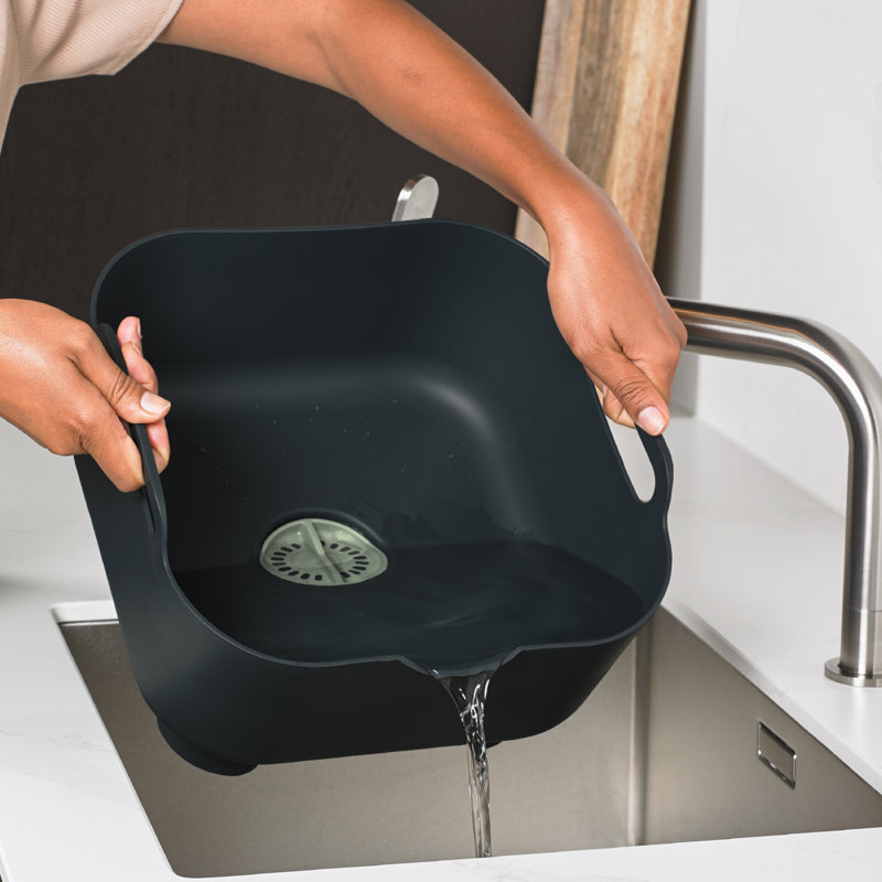 Recycled Washing Up Bowl - Made in UK, Charcoal Grey & Sage Green