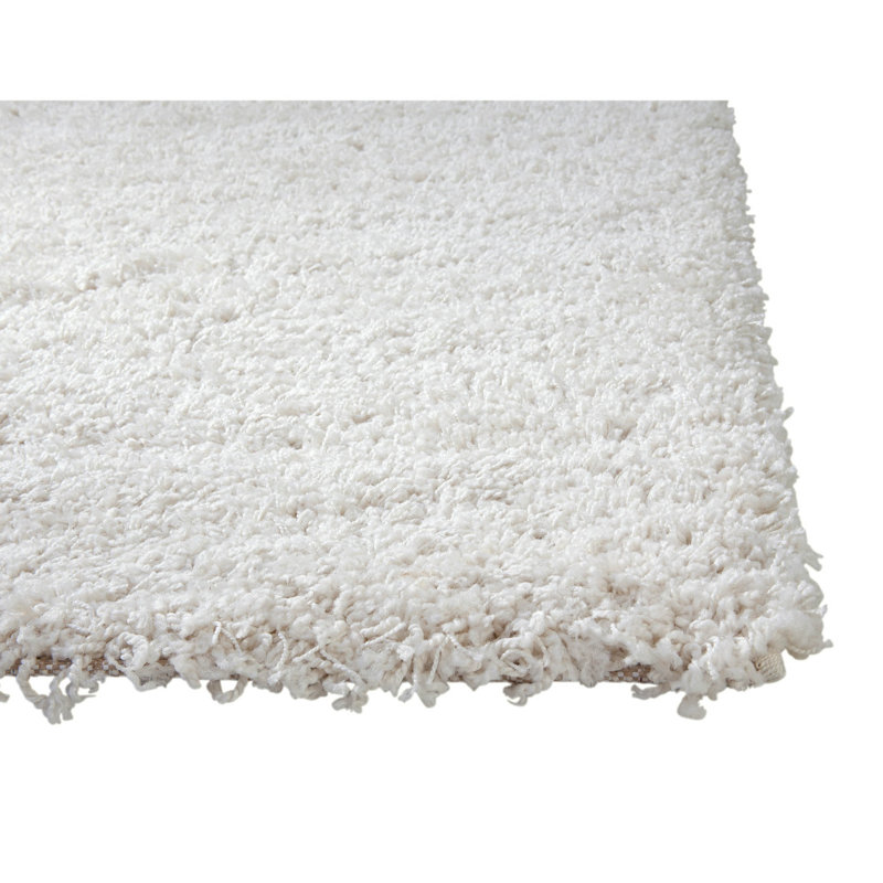 Tapis blanc à poils longs 5X8