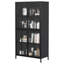 Armoire de rangement en métal avec portes en verre trempé, stable, pour la chambre à coucher, finition antique, tablettes spacieuses, salles à manger stables