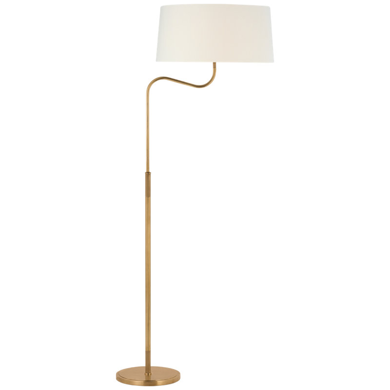 Canto Swing Arm Floor Lamp, Hand-Rubbed Antique Brass