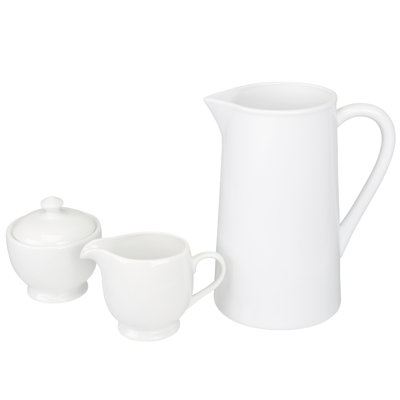 BIA Cordon Bleu 3pc Table Basics Serving Set; 2.5qt Pitcher 2.5qt, Sugar Bowl, and Creamer