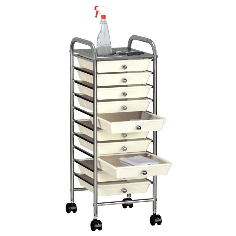 Baghdasar 90cm H x 36.5cm W Utility Cart with Wheels, White