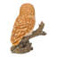 Statue hibou sur souches fauve