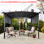 Pergola d'extérieur 12 x 9 pi avec abat-jour rétractable - Structure en acier pour les pique-niques et les rassemblements dans la cour