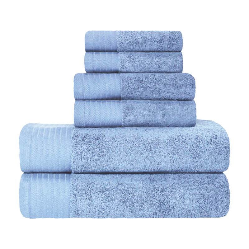 Ensemble de serviettes 6 pièces Arbois, Bleu pacifique uni