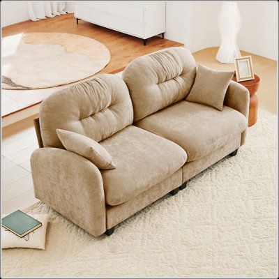 Canapé modulaire en tissu de chenille avec causeuse, dossier capitonné, conception ergonomique, mousse haute densité, installation facile, accoudoirs élégants, base en bois de haute qualité, convient aux salons