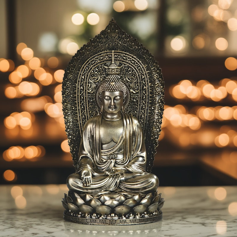 Figurine Bouddha 12 "avec halo