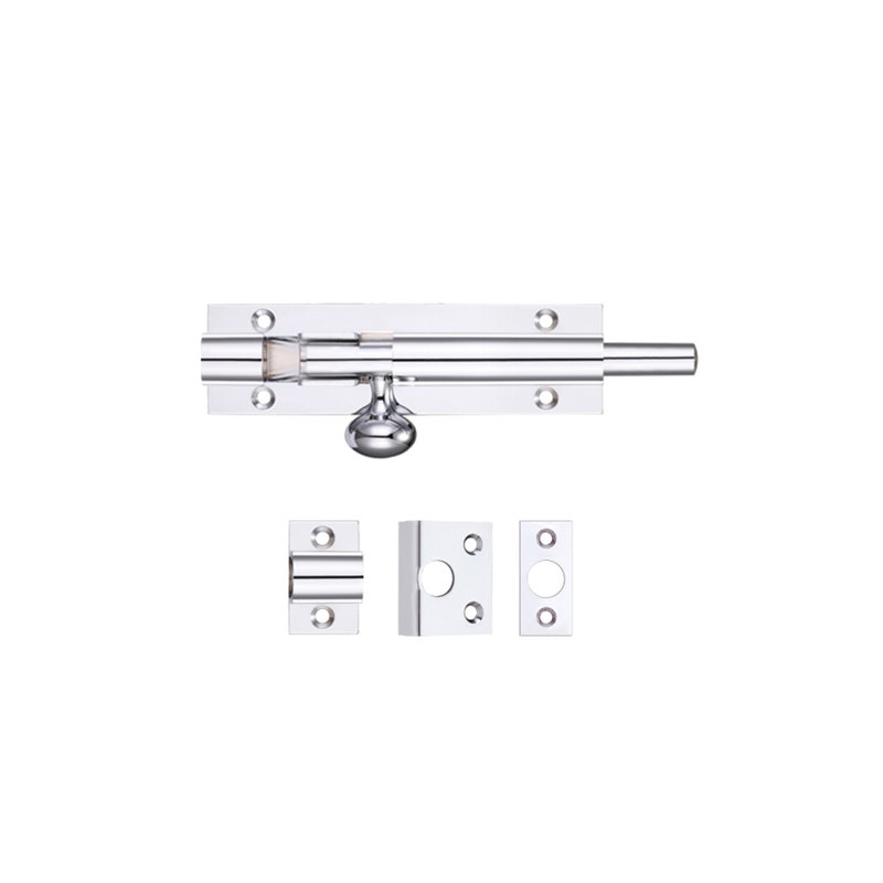 Architectural Barrel Bolt, 10cm H x 3cm W x 1.5cm D, Polished Chrome