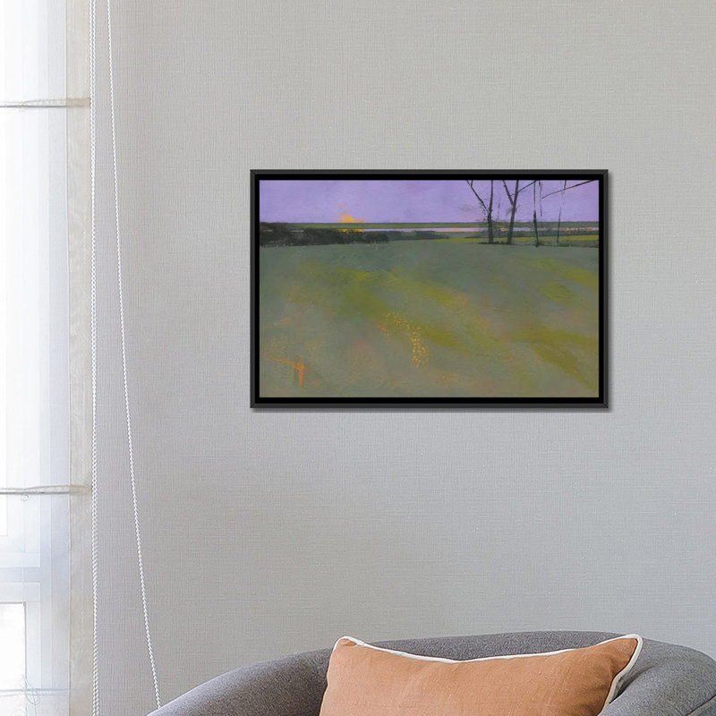 « millfields », reproduction sur toile, H 18 po x l 26 po x P 1,5 po, Toile avec cadre noir, Pas de tapis