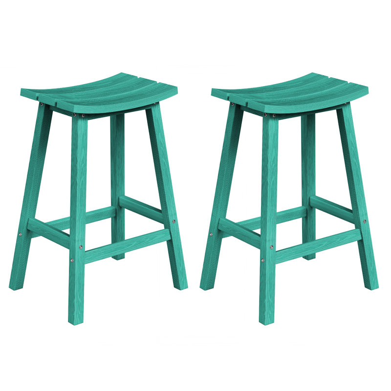 Tabouret de comptoir de cuisine Backless, Bleu lac, 29"
