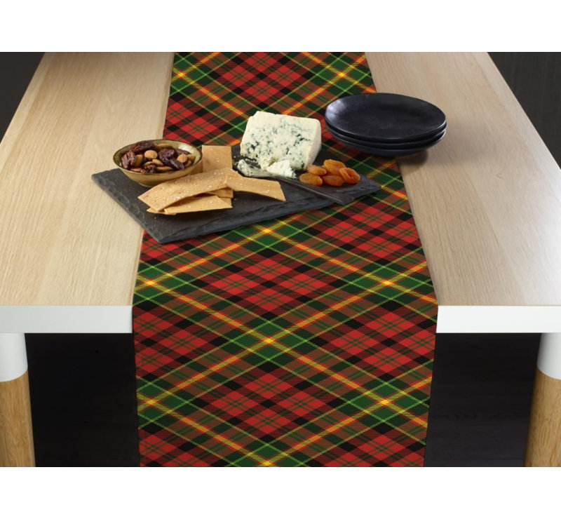 Humphery Christmas Plaid Table Runner, 108" L x 14" W