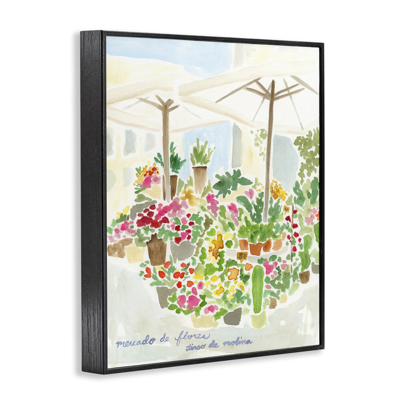  Toile couverte jardin gris, estampe numérique par June Erica Vess, H 14 po x l 11 po, Giclée encadrée noir minuit