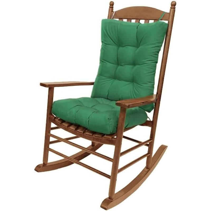 Ensemble de coussins de chaise berçante, coussins de chaise de patio, coussins de chaise capitonnés pour meubles berçants, coussins de siège d'intérieur avec attaches (vert foncé)