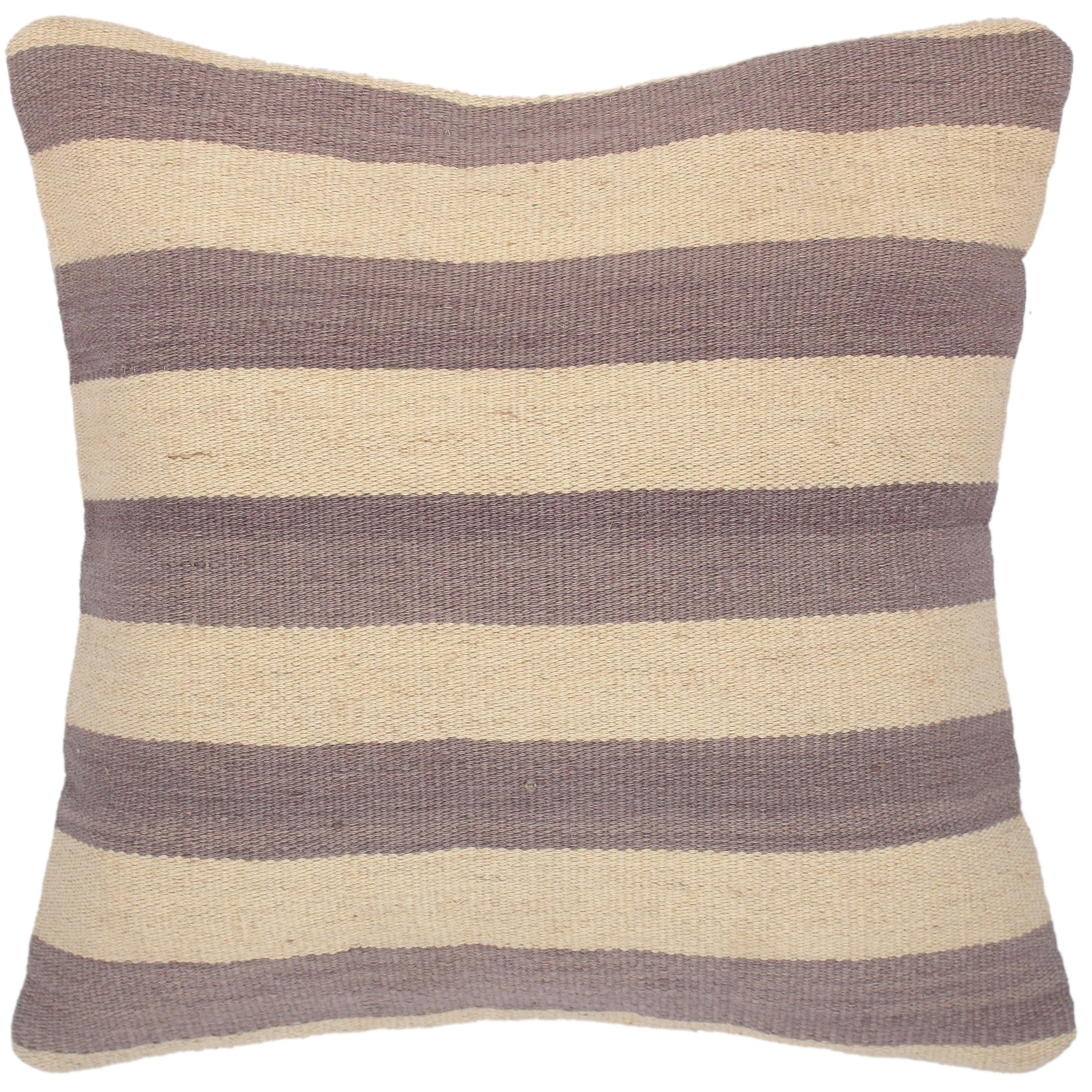 Arshs Fine Rugs Modern Pierre Hand-Woven Turkish Kilim Throw Pillow -18 ...