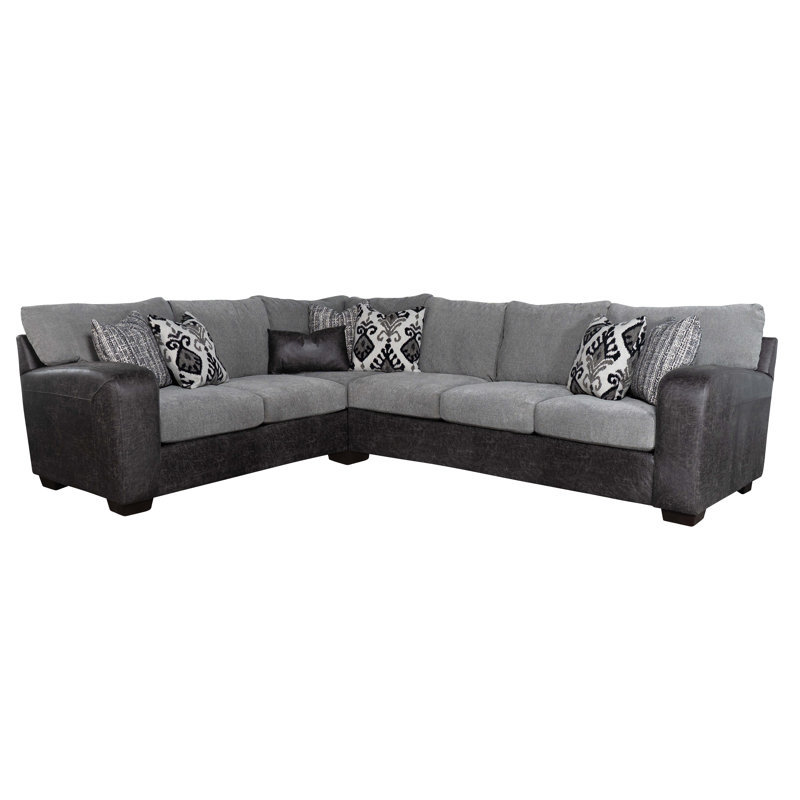 Canapé modulaire en L Prentiss Smoke And Onyx
