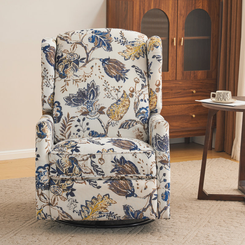 Swivel Rocker Recliner Set of 2-Printed Modern Rocker Recliner,Wingback Recliner for Living Room