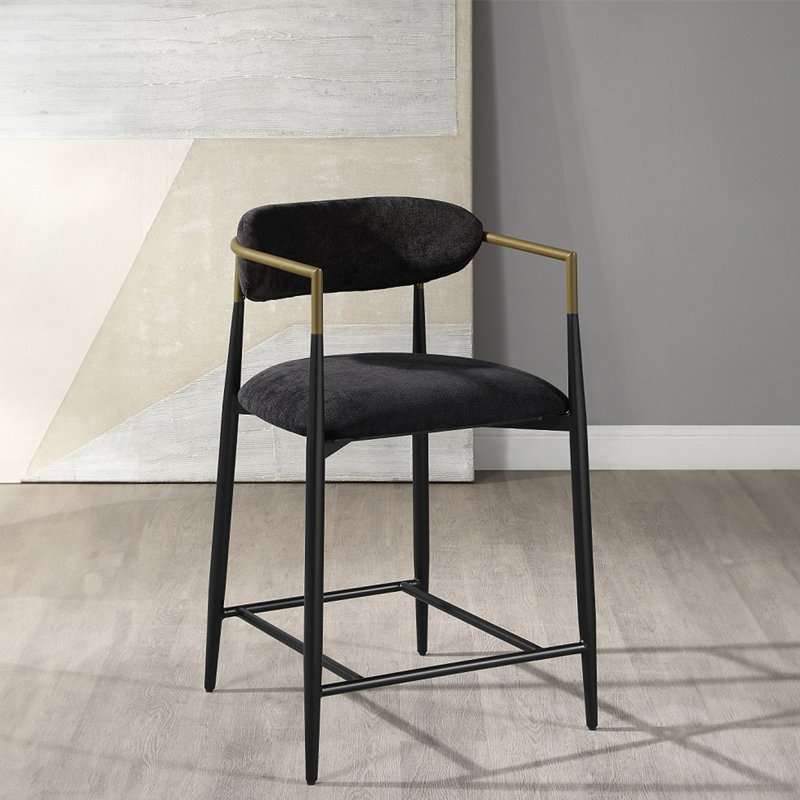 Chaise de salle à manger de luxe en tissu noir