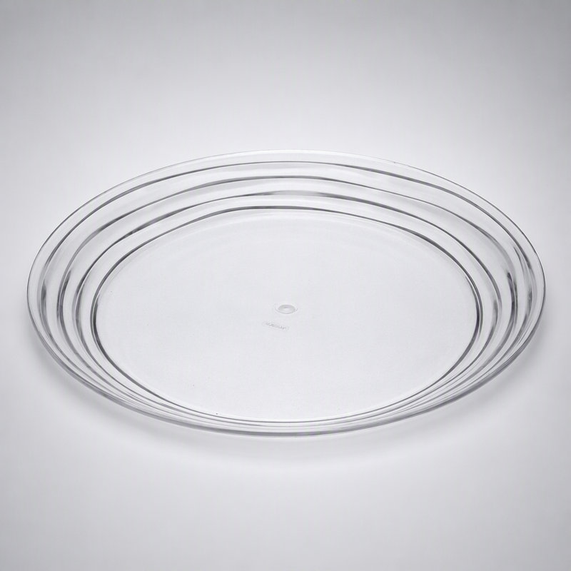 Assiettes plates en acrylique Designer Swirl de 30 cm (12 pouces), ensemble de 4, transparents, réutilisables, incassables, sans BPA, compatibles avec le lave-vaisselle