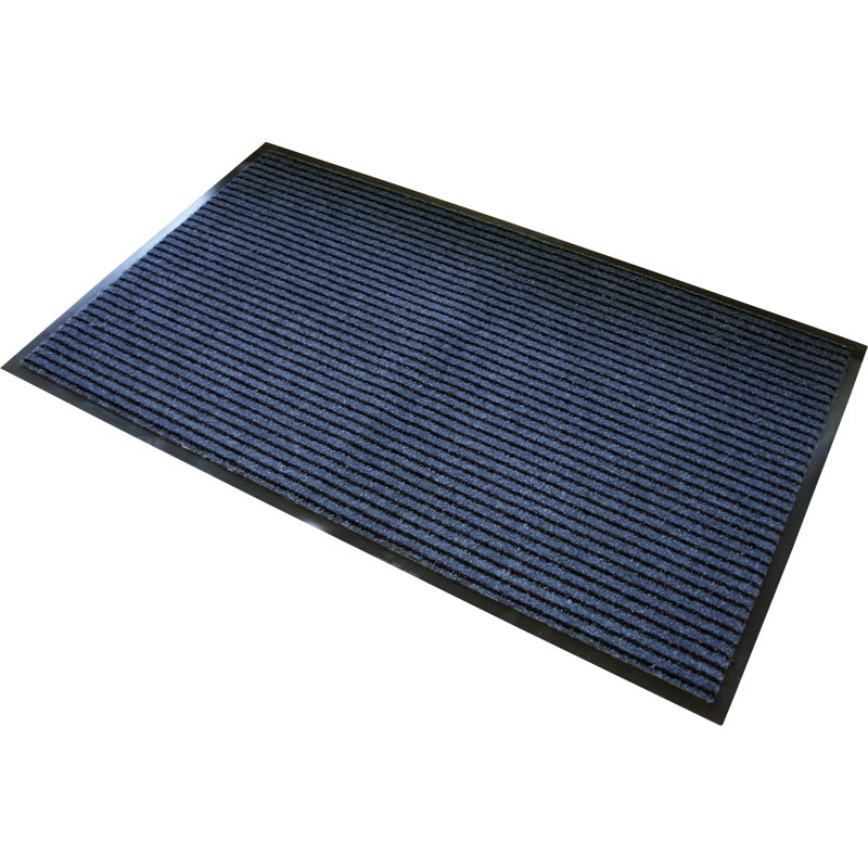 Markowitz Non-Slip Indoor Doormat, Rectangle 60 x 90cm, Black/Blue