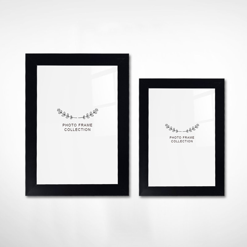 Ensemble de cadres photo Chiu (2 pièces), noir, 4 x 6 po et 5 x 7 po | 100% plastique durable, largeur du cadre: 0,8 po | Parfait pour la décoration intérieure, la présentation de bureau et les idées de cadeaux, design élégant et moderne