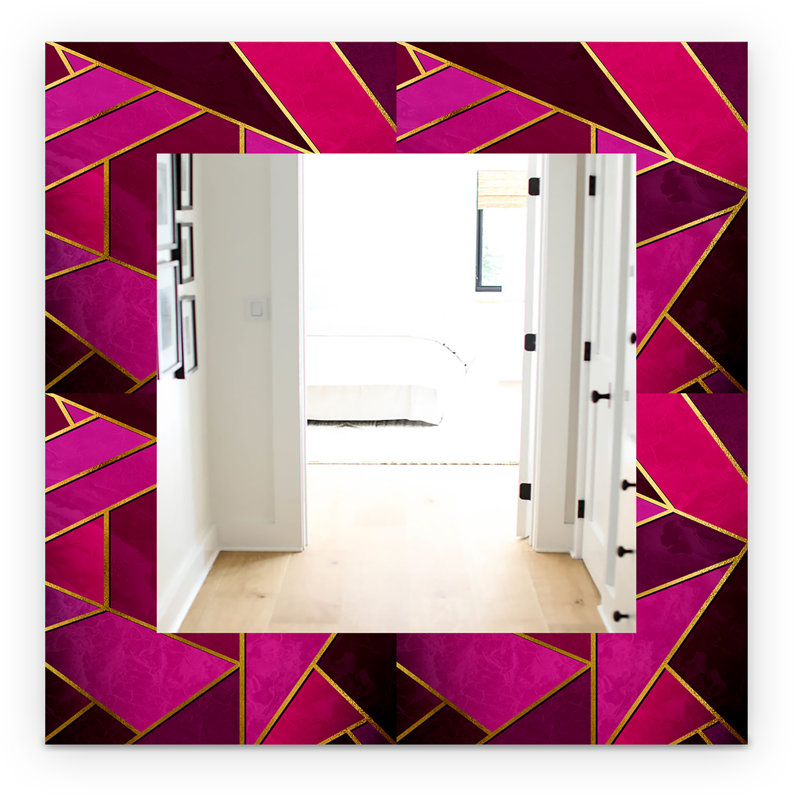 Flat Mirror, 24" H x 32" W, Pink
