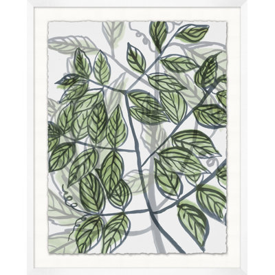 Urban Leaves 3 - Peinture encadrée sur papier