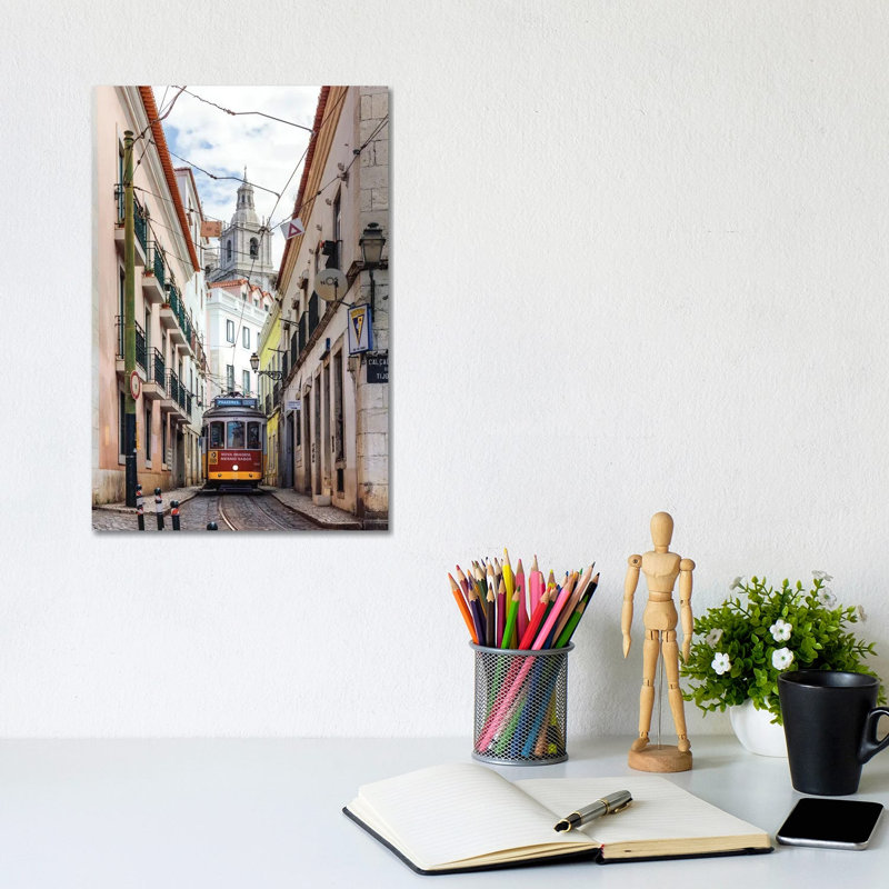 Tram In Lisbon Iii by Matteo Colombo - Wrapped Canvas Print, 20.32 cm H x 30.48 cm W