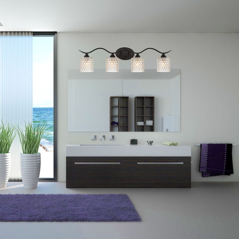 4 - Light Dimmable Vanity Light, Matte Black