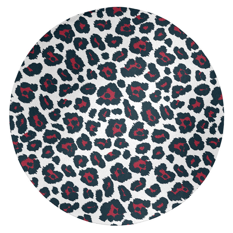 Animal Print Indoor Rug, Round 5'