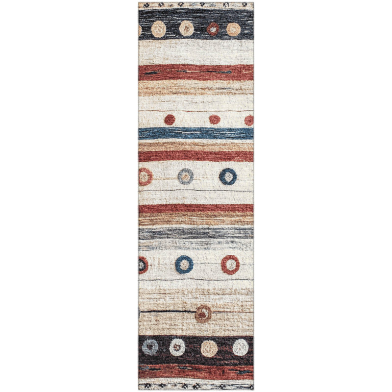 Premium Machine Washable Millbrook AMF1964 Stripes Rug, Runner 2'3" x 7'6"