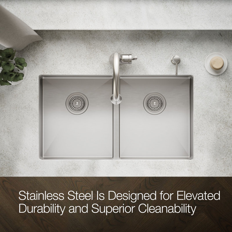 Strive 32 In. Undermount Duble-Bowl Kitchen Sink