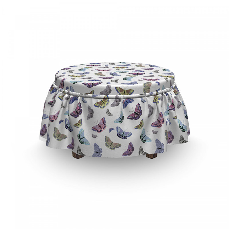 Housse pour repose-pieds papillons