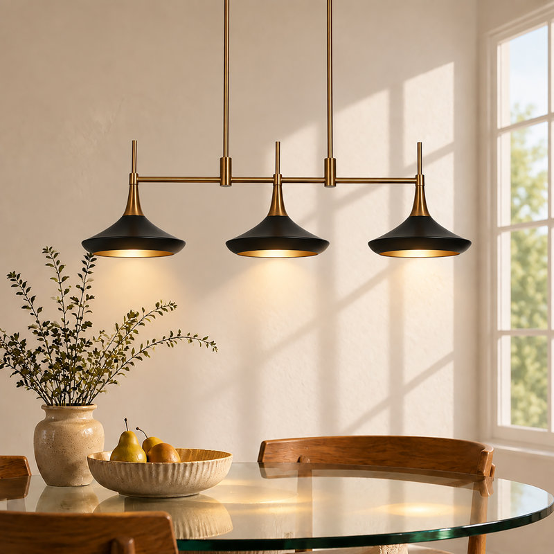Luminaire suspendu pour îlot de cuisine 3 lumières Justyce