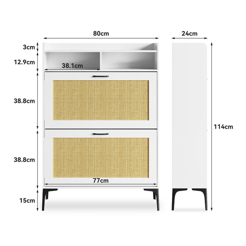 Allyssah 8 Pair Shoe Storage Cabinet