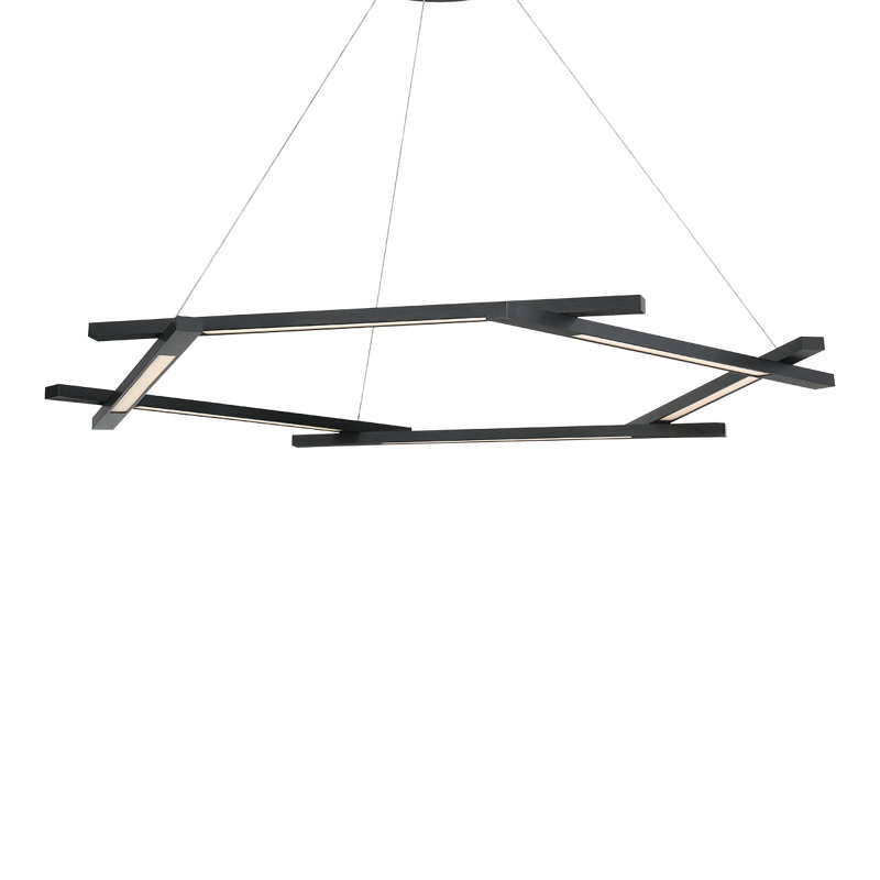 Metric 6 - Light Dimmable LED Geometric Chandelier, Black, 1.5" H x 48" W x 48" D