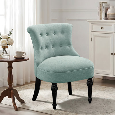 Chaise d'appoint à oreilles capitonnée en chenille