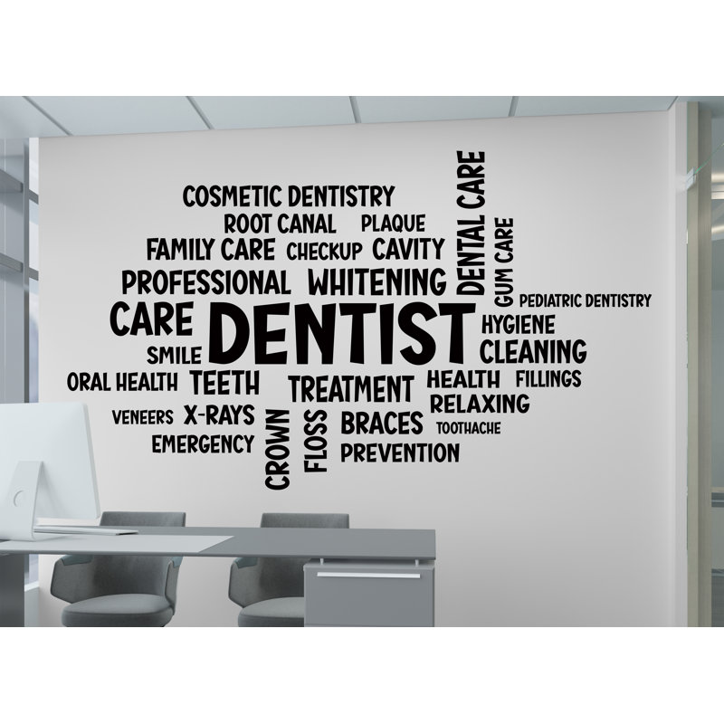 Soins dentaires, autocollant mural, dents, adhésif mural, dents, autocollant mural, 21 po x 35 po, Bleu glacier