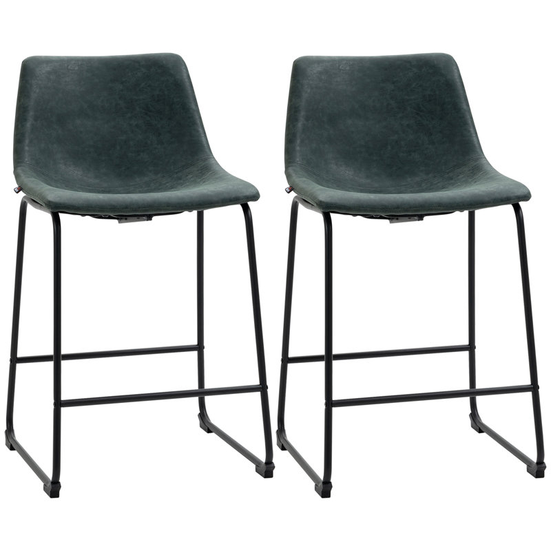 Tabouret de comptoir 24 po Shaquan, Vert foncé