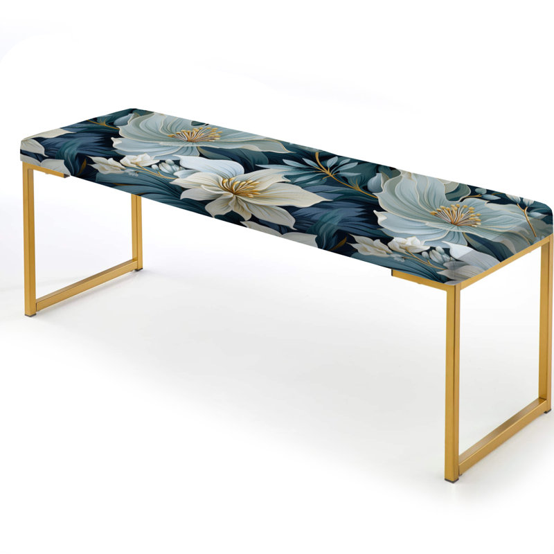 Banc rembourré or, Oceanic Impressions Tropical Pattern