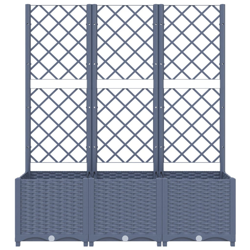 Latitude Run® Garden Planter With Trellis PP, Dark Gray, 53.5" H x 47.2" W x 15.7" D