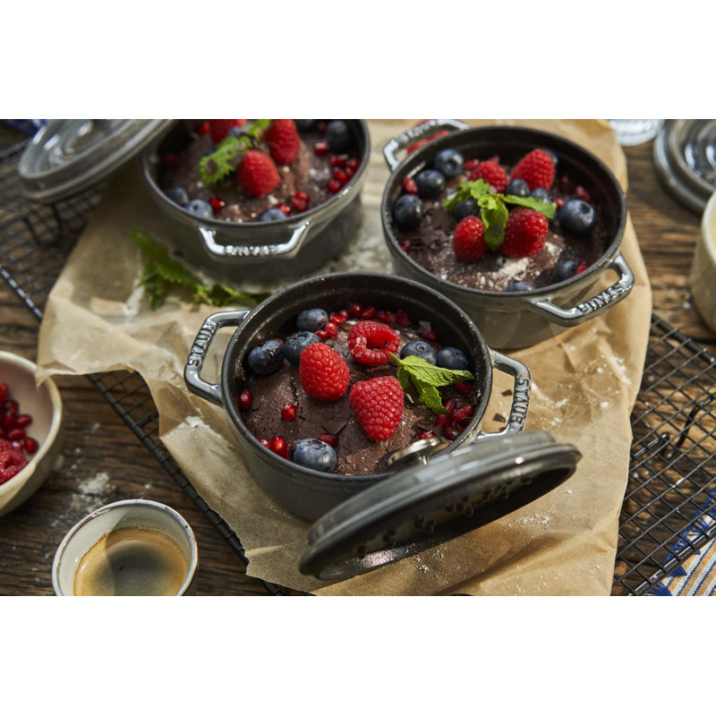 La Cocotte Cast Iron Round Cocotte, 0.5 quarts, Graphite Gray
