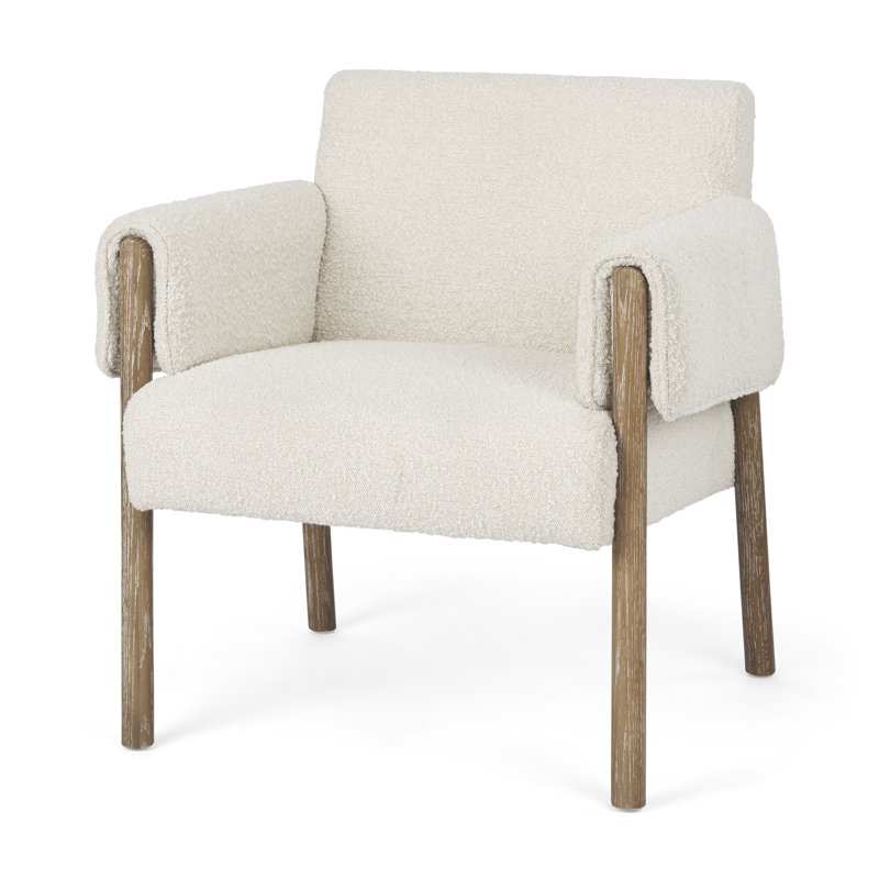 Fauteuil l 29,7 po Decollete, Sergé de coton crème, Brun