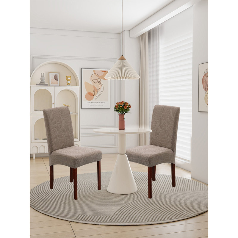 Housse de chaise de salle à manger, housse de chaise Parsons, imperméable, ensemble de 6, Taupe