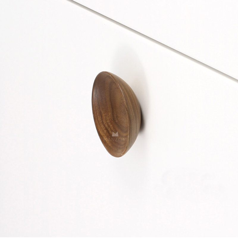 Oversized 2 1/2" Diameter Round Knob, Walnut