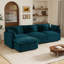 Canapé surdimensionné à 3 places avec un repose-pieds, canapé modulaire en L avec repose-pieds pour le salon, canapé en chenille bleue