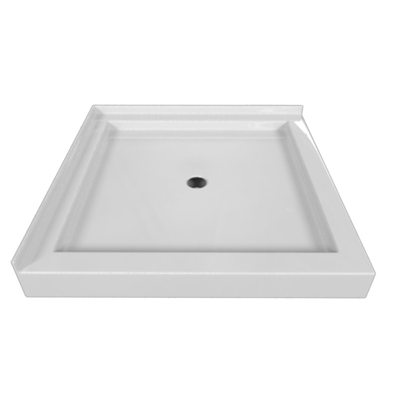 Signature 36'' W 36'' D Square Double Shower Base, Biscuit
