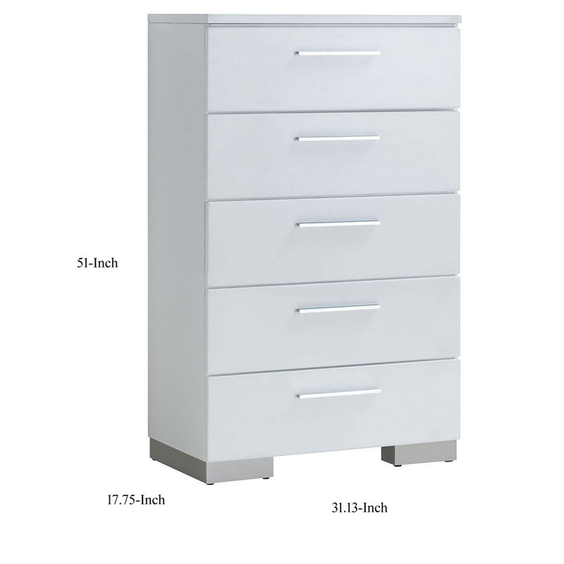 Commode rectangulaire à 6 tiroirs Sana, Blanc incorrect