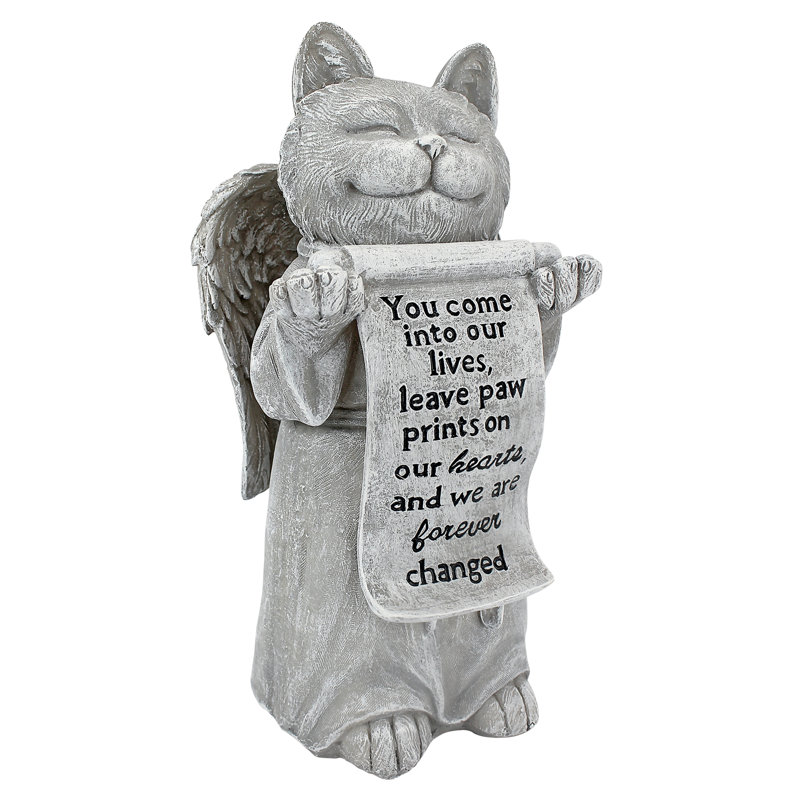 Statue de chat empreintes de pattes sur nos cœurs