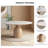 Rock slab & solid wood round dining table, white breakroom table (chairs not included)